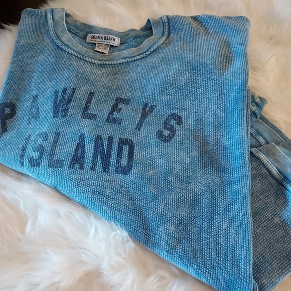 Guava Beach Resortwear: 100% Cotton Waffle Sweatshirt : Size L - Picture 1 of 7